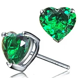 Naušnice Small Hearts - Zelena KP29318