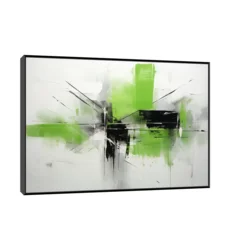 Canvas Slika na platnu Dinamično zelenilo, Sa ramom, 150 x 100 cm, Crni