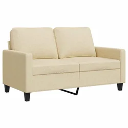 Vidaxl Kavč dvosed krem 120 cm blago