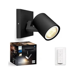 Philips - LED prigušiva spot svetiljka Hue RUNNER 1xGU10/4,2W/230V s daljinskim upravljačem, crna
