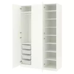 PAX / FORSAND Kombinacija garderobera, bela/bela, 150x60x236 cm