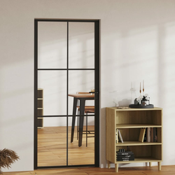 Sobna vrata od stakla ESG i aluminija 93 x 201,5 cm crna