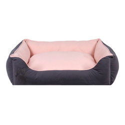 Aberto Design Krevet za kućne ljubimce Lucy L, 100x80 cm, Sivo-rozi