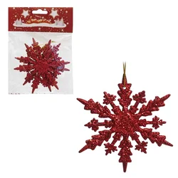 Novogodišnji ukras Pahulje crvena/ set 1/2