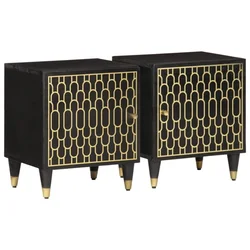 Vidaxl vidaXL Nočne omarice, komplet 2, 40x33x46 cm, masiven mangov les