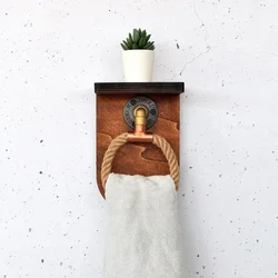 Hanah Home Polica sa držačem Cop059, 16x11x25 cm, Boje oraha