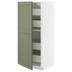 METOD / MAXIMERA Visoki element s fiokama, bela/Axstad sivozelena, 60x60x140 cm