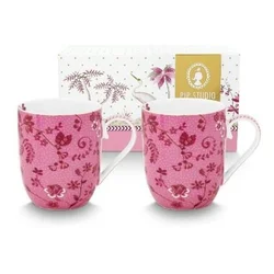 Pip Studio Komplet skodelic Small Jolie Flowers Pink 145ml