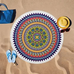 Lessentiel Maison Peškir za plažu Renkli Mandala, 150x150 cm, Šareni
