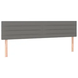Vidaxl Posteljno vzglavje 2 kosa temno siv 100x5x78/88 cm blago