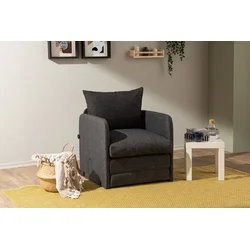 Atelier del Sofa Fotelja na rasklapanje Saga Single, 68 x 70 x 66 cm, Tamnosiva