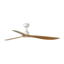 FARO 34361 - Plafonski ventilator OUTWOOD L braon/bela, prečnik 150 cm, IP44 + daljinski upravljač