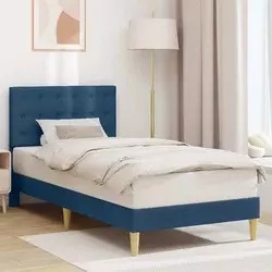 Krevetna konstrukcija s uzglavljem Plava 90 x 200 cm Tkanina