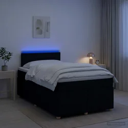 vidaXL Postelja boxspring z vzmetnico Črna 120 x 190 cm Blago