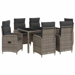 Vanjski set za objedovanje 7 pcs Svijetlo siva i tamno siva