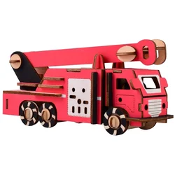 Woodcraft Lesena 3D sestavljanka Gasilsko vozilo