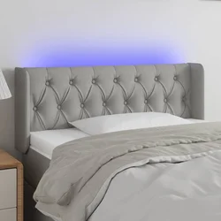 LED uzglavlje svjetlosivo 93x16x78/88 cm od tkanine