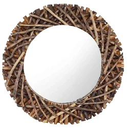 Zidno ogledalo od tikovine 60 cm okruglo