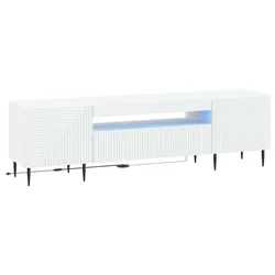 vidaXL LED TV omarica Bela Inženirski les