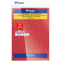 Papir glitter A4 330g pk3 Sadipal Fabriano S0020308 crveni