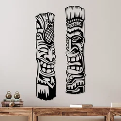 Wallity Set zidnih dekoracija Tiki, 20x84 cm, 1.5 mm, 2 komada, Crna