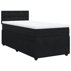 Vidaxl Box spring postelja z vzmetnico črna 100x200 cm žamet