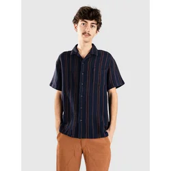 Brixton Bunker Waffle Stripe Shirt washed navy stripe