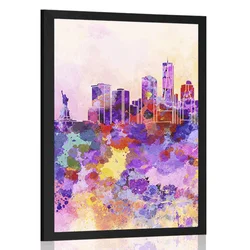 Plakat New York v akvarelu - 30x45 no frame