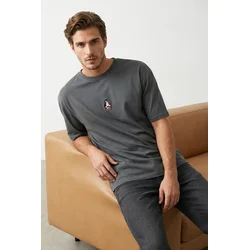 Trendyol Muška majica Tmnss23Ts00243, Antracit