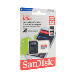 Spominska kartica SDHC 32GB Ultra Micro 100MB/s Class 10, Micro SD, 32GB, z adapterjem, SanDisk, črna