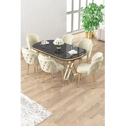 Hanah Home Trpezarijski set, 7 komada, Svetlozeleni