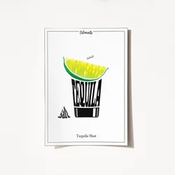 Wallity Poster Tequila Shot-2050, 50x70 cm
