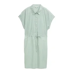 TOM TAILOR DENIM Dolga srajca zelena/bela