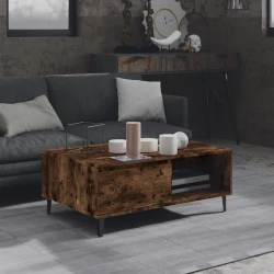 Den Klubska mizica dimljeni hrast 90x60x35 cm iverna plošča