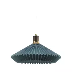 Halo Design 744275-Luster na sajli PARIS 1xE27/60W/230V prečnik 56 cm plava/mesing/hrast