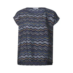 STREET ONE Bluza modra / rjava / rumena / bela