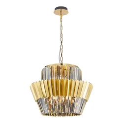 Luster na lancu DONNA 12xE14/40W/230V prečnik 55 cm zlatni
