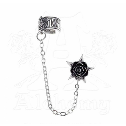 Uhan ALCHEMY GOTHIC - Black Rose - Rosa Noctem Ušesni čep - E382