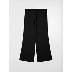 Sinsay - Soft touch wide leg pantalone sa džepovima i dodatkom viskoze - crno