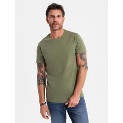 Ombre BASIC mens classic cotton T-shirt - khaki