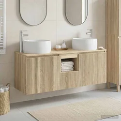 vidaXL Komplet omaric za kopalnico 3 kos Sonoma hrast