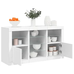 Komoda s LED svjetlima bijela 123 x 37 x 67 cm