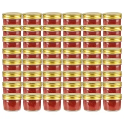 Staklenke za džem sa zlatnim poklopcima 48 kom 110 ml