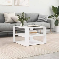 Stolić za kavu bijeli 58 x 58 x 40 cm od konstruiranog drva