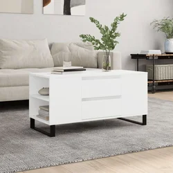 Stolić za kavu bijeli 102 x 44,5 x 50 cm od konstruiranog drva