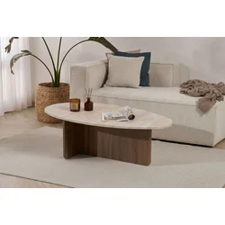 HANAH HOME Sto za dnevnu sobu Orba Travertine Venezia Walnut