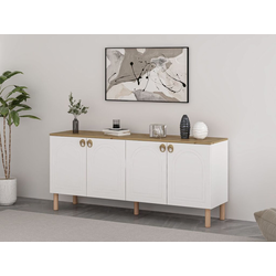 Hanah Home Konzola Lotus, 180x81x45 cm, Bela