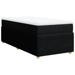 Vidaxl Box spring postelja z vzmetnico črn 90x190 cm blago
