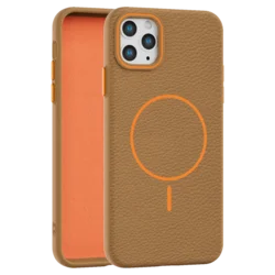 Leather Grip MagSafe maska za iPhone 11 Pro Max - Narandžasta