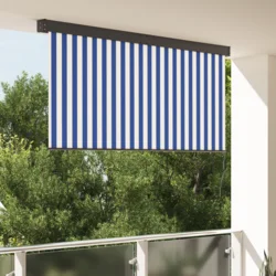 Rolo zavjesa Plava i bijela 200 x 250 cm Tkanina i aluminij